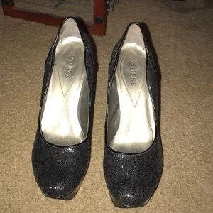 Black glittery guess heels